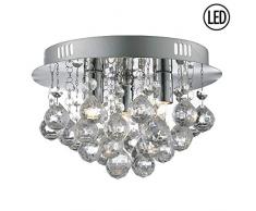 Britalia TIT1001LED Titian - Plafoniera rotonda da soffitto, con 3 lampadine LED G9, 7,5 W, cromata