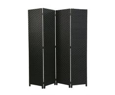 Vacchetti Giuseppe 42055600NE Paravento, 4 Ante, Carta, Nero, 40 x 2 x 170 cm