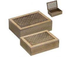 Dcasa Set di 2 scatole portaoggetti per Decorazioni Festive e Articoli per la casa, Unisex, per Adulti, Multicolore (Multicolore), Unico