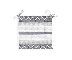 Soleil docre Inca - Cuscino per Sedia, in Cotone, 40 x 40 x 5 cm, Colore: Bianco