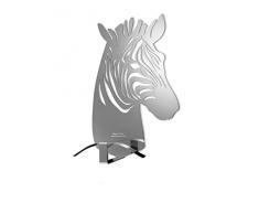 Lettera G Appendiabiti da parete zebra colore acciaio lucido 31 x 10 x 40 cm, dal design moderno, Made in Italy