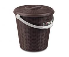 Stefanplast Elegance Secchio con Coperchio, Marrone, 30 x 30 x 28.5 cm