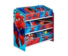 Hello Home 471SDR Spider Man Mobile con Contenitori per la Cameretta, Legno, Blue, 30 x 63.5 x 60 cm