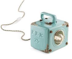 Ferroluce RetrÃ² Lanterna Industrial E27, 77 W, Azzurro Lucido, 20 x 18 x 15.5 cm