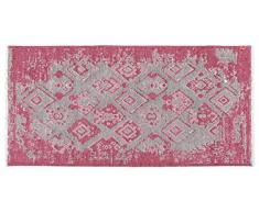 Tappeti di design by Homemania 8 Tappeto Double Face Halimod 8, Misto Cotone, Rosa/Grigio, 38.0x38.0x4.0 cm