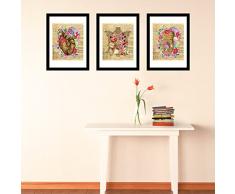  â Adesivi da parete fiore Anatony poster set No. 2 arte murale decalcomanie soggiorno scuola materna ristorante hotel Cafe ufficio decorazioni per la casa decorazione, multicolore