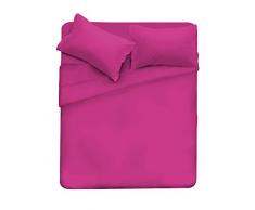 Elegant Cl El Fuxia 2Pst Completo Letto, Microfibra, Matrimoniale, 250 x 280 cm, 4 unitÃ 
