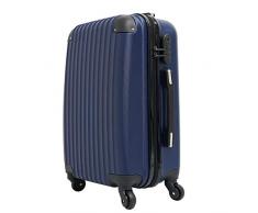 Trolley da Cabina Bagaglio a Mano Bangkok , Capienza 49 Litri, 55 x 36 x 21cm,Ideale a bordo di EasyJet Ryanair Alitalia Meridiana WizzAir, Trolley in ABS e Policarbonato, Colore Blue