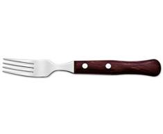Arcos Coltelleria da Tavola - Forchetta Bistecca - Acciaio Inossidabile 18/10 e 225 mm - Manico Legno Compresso Colore Marrone