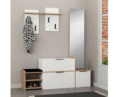 DECORTIE by Homemania Mobile ingresso, MOBILE INGRESSO Ortho, Bianco/rovere