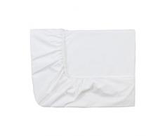 ESSIX Lenzuolo Raso di Cotone Tinta Unita Bianco, Raso di Cotone, Bianco, 090 x 200 cm