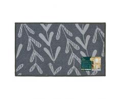 JVL Fiora - Zerbino con Retro in Gomma, Lavabile in Lavatrice, Grey, 45 x 75 cm