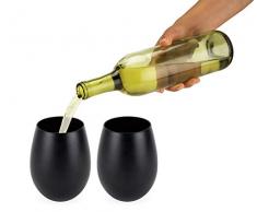 True 7179Â Stone: bicchieri da vino in vetro in nero opaco (set da 2), multicolore