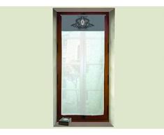 Tendina a vetro in cotone 60x120 cm MEDAILLON grigio