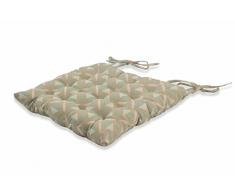 Galileo Casa 2420285 Cuscino Sedia, Poliestere, Bianco/Grigio, 40x40x7 cm