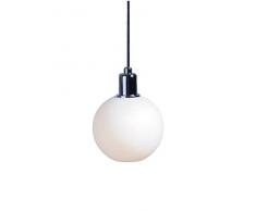 SP Light and Design Diva sospesione Singola, Struttura Cromo, Vetro Bianco Lampada a Sospensione 4 W