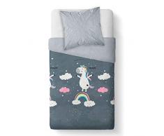 TODAY - Parure Copripiumino per Bambini, in Cotone, Grigio, 140 x 200 cm