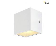 SLV SITRA Cube WL - Lampada da parete o soffitto a LED, IP44, 3000 K, 10 W, in alluminio, colore: Bianco