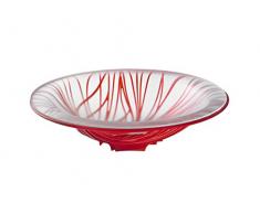 BUGATTI Flora Centro Tavola con Vetro, Acrilico, Rosso