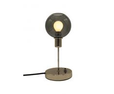 SP Light and Design Diva Shirley vetroR, Struttura metallizzzata Oro Lampada da Tavolo 4 W, Grigio