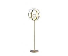 WOFI - Lampada da interni per soggiorno, da terra, in ottone, marrone antico, metallo, 20 W, colore: marrone