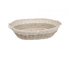 Viscio Trading Casa & Christmas Cesto Ovale, Vimini, Bianco, 40 x 62 x 14 cm