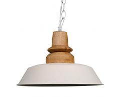 lum & Co lampada a sospensione Metallo E Legno coz, Crema