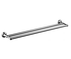 Bisk One Range portasciugamani Doppio, in Zinco, Alluminio e Acciaio Inox, Cromato, 62.5Â x 11Â x 4.4Â cm