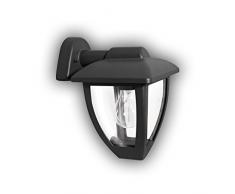 GEV applique da parete Luna, classico Lampada da esterno, retro design, attacco per lampadina E27, fino a 60Â W, IP 44, Alluminio, Antracite, 17,5Â x 17Â x 24Â cm