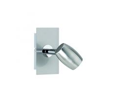 Trio Leuchten 803000107Â Michael a + + to e, Faretto da parete, metallo, GU10, Nichel Opaco, 6Â x 10.6Â x 13Â cm