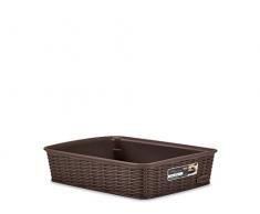 Stefanplast Elegance Cestino Rattan, Marrone, 25x19x6 cm