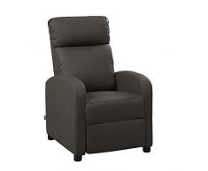 Italian Concept 73 Poltrona Relax Amabel, Legno, Marrone, 65 x 88.5 x 101 cm