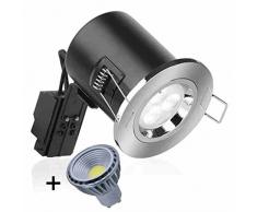 Aurora Enlite - Faretto da soffitto a LED COB GU10, in cromo lucido, 75 mm, profonditÃ incasso 110 mm