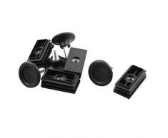 Sourcingmap Metallo casa Regolabile Divano scrivania Gamba di livellamento Piedi Tubo Inserto 25Â x 50Â mm 4Â Set Nero