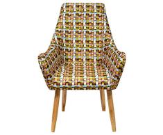 Italian Concept 48 Poltrona Beautiful, Legno, Poiluretano e Tessuto, Beige, 65 x 62 x 93 cm