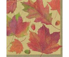 Caspari Watercolor Leaves tovaglioli Cocktail Tessuto/Carta Multicolore, Tessuto, Multicolore, 12.5x12.5x0.02 cm