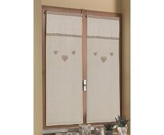 Home Collection TCCHE155/150 Tendina Coppia Cherie, Poliestere, Beige, 60x150 cm, 2 UnitÃ
