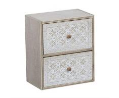 Dcasa - Cassettiera con 2 cassetti, in Legno, per Decorazione Festiva, Articoli per la casa, Unisex, per Adulti, Multicolore (Multicolore), Unico