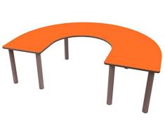 Mobeduc U tavolo per bambini, legno, arancione, 150 x 120 x 59 cm
