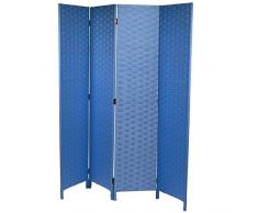 Vacchetti Giuseppe 42056600AZ Paravento, 4 Ante, Legno, Azzurro, 40x1.8x170 cm