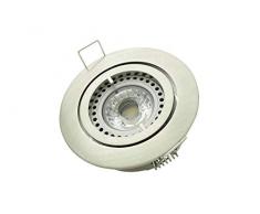 Lampenlux - Faretto LED da incasso Samila, rotondo, orientabile, 12 V, in alluminio (nichel spazzolato, senza lampadina), acciaio e rame anticato