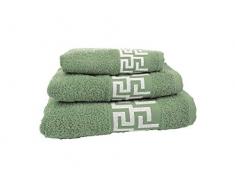 forentex Giochi di asciugamani (Ref vsc-500g) uso multifunzione per bagno, Doccia, lavandino, spiaggia, 100% Cotone/Cotone, Verde Oliva, 3Â pezzi 30Â X 50, 50Â x 90,100Â x 140Â cm