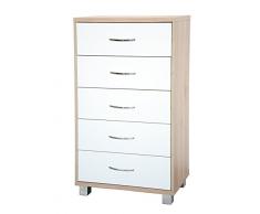 MeMi Me1405RSBF Cassettiera, Legno, Sonoma/Bianco Frassinato, 40x60x111 cm