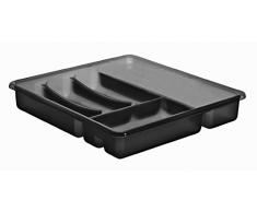 Rotho 1753108812Â portaposate Basic 6Â scomparti, Inserto da cassetto per posate in plastica (PP) antracite, inserto portaposate per cassetti da 40Â cm di larghezza, circa 39Â x 32Â x 6Â cm Portaposate, Plastica