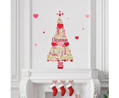 Wallflexi Christmas Glow in Dark Magic Fiocchi di Neve Albero di Natale Decorazioni/Adesivi da Parete, Multicolore P, Vinile, Multi-Colour, 90 x 30 x 0.02 cm