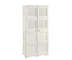 Tontarelli Omnimodus Armadio 4 Moduli, 4 Ante Lisce e 4 Traforate, Bianco, 79 x 47 x 164 cm