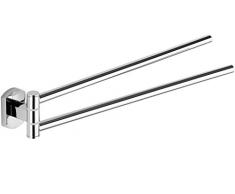 Gedy Edera Plus Porta Asciugamani 2Â Bracci, Ottone, Argento, 36Â x 4.6Â x 5.4Â cm