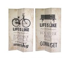 Vacchetti Giuseppe 4205790000 Paravento Stampa Linum, 3 Ante Bici, Tessuto, Multicolore, 40 x 2.5 x 180 cm