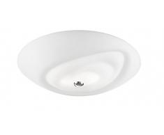 Rossini Illuminazione A.10321-CR Plafoniera in Vetro Satinato E27, 20 W, Bianco