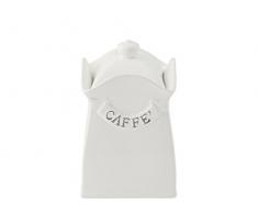 H&H 131107 Ceramica Quadrato Caffe Xh16 Contenitori Cucina Barattoli, Bianco